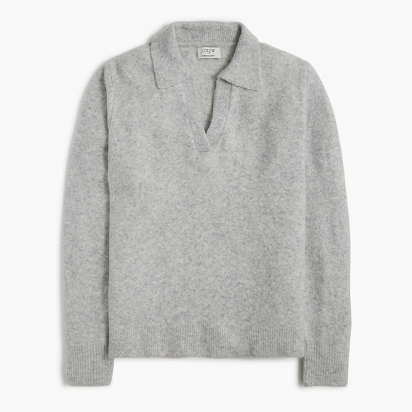 J.Crew Sweater Polo Extra Soft Wool Blend Grey - Picture 2 of 3